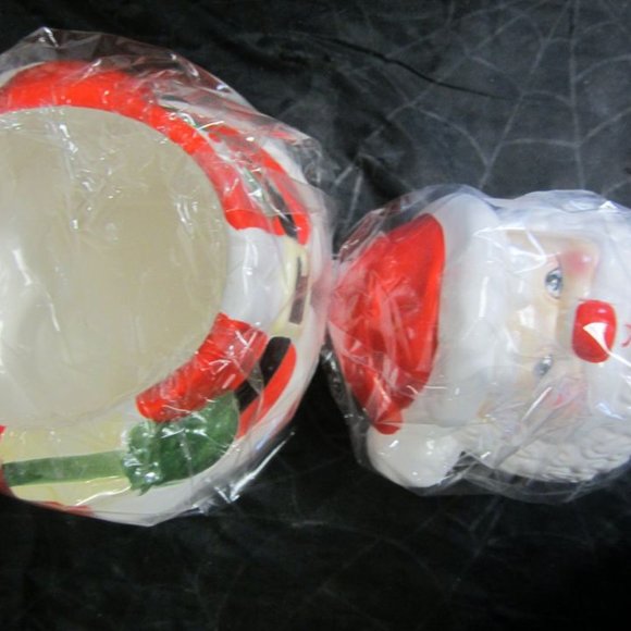 VINTAGE 70'S TO 90'S SHARE THE JOY BRAND CERAMIC MR SANTA COOKIE JAR W/ORIG PKG - Picture 9 of 10